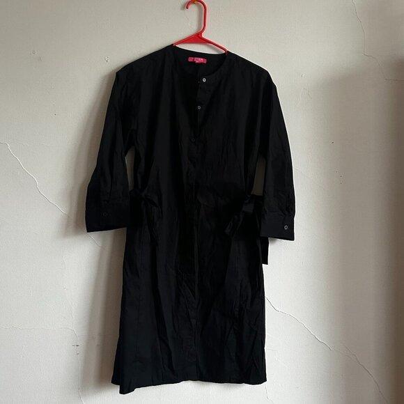 Isaac Mizrahi New York Cotton Poplin Side Tie Shirt Dress (Medium) - Picture 6 of 7
